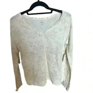 a.n.a V-Neck Long Sleeve Shirt, Women's Size M, Tonal